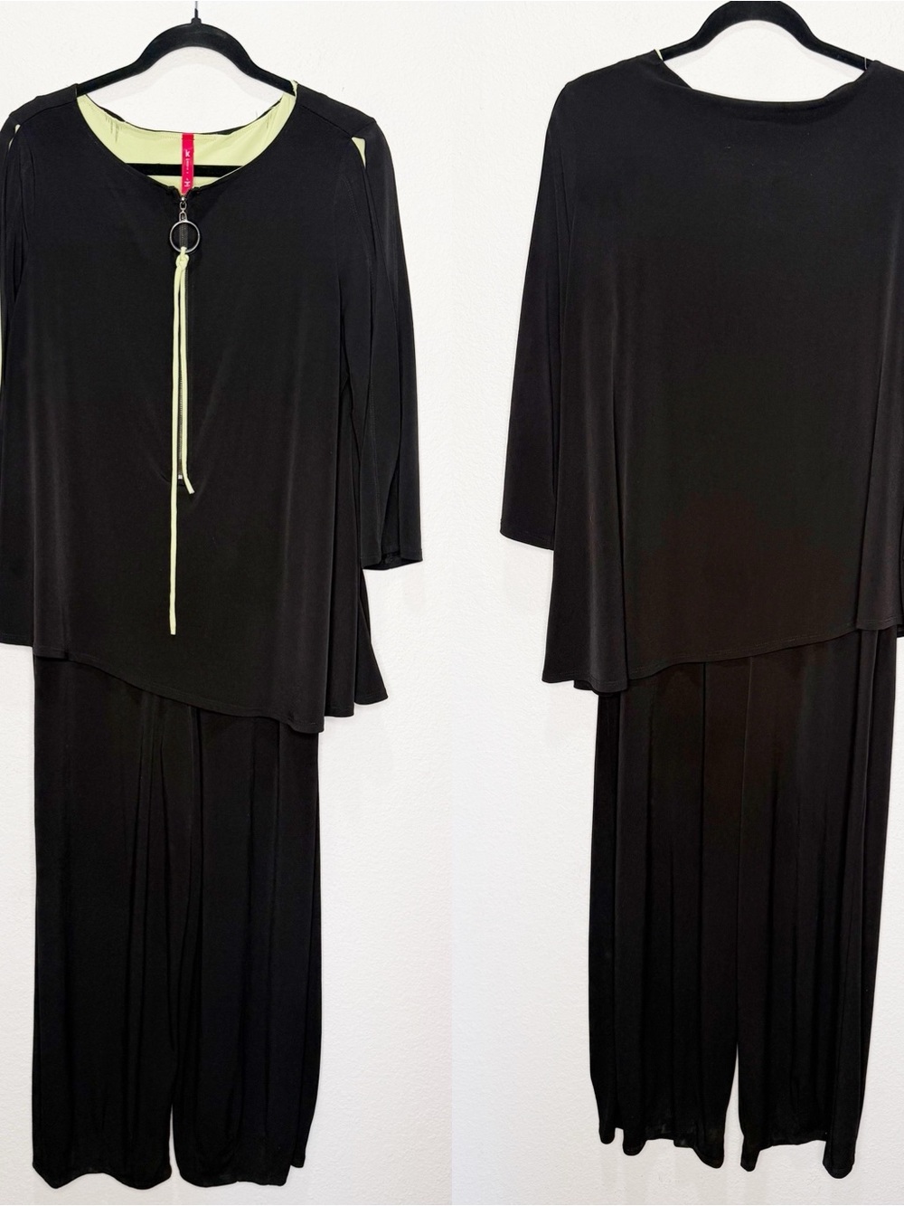 IC by Connie K Neon Green Wide Leg Jumpsuit Statement Unique
